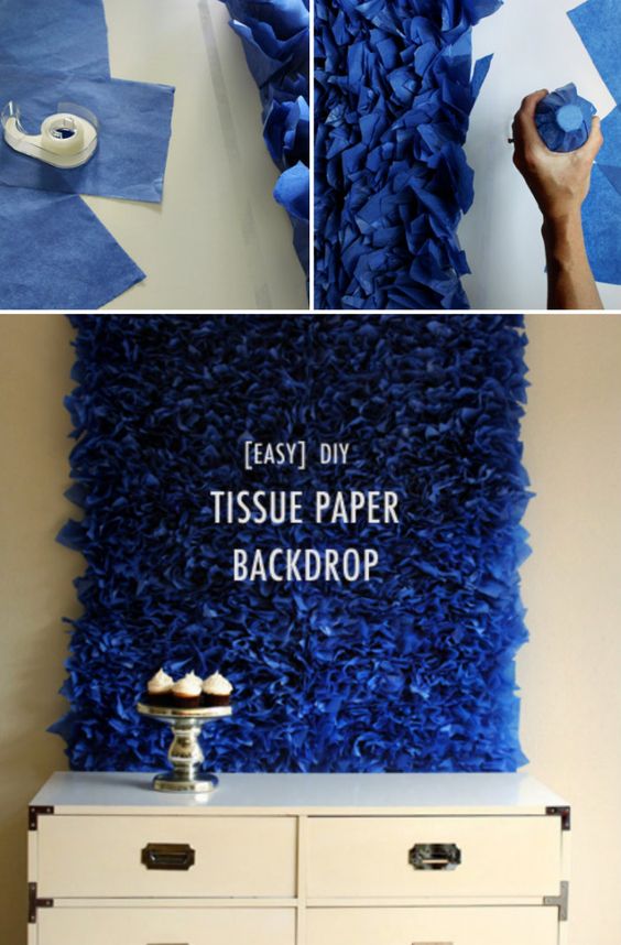 Easy DIY Tissue Paper Backdrop. 