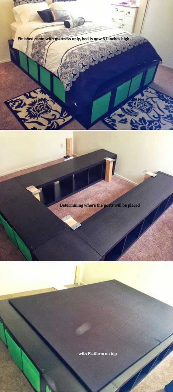 DIY Expedit Queen Platform Bed. 