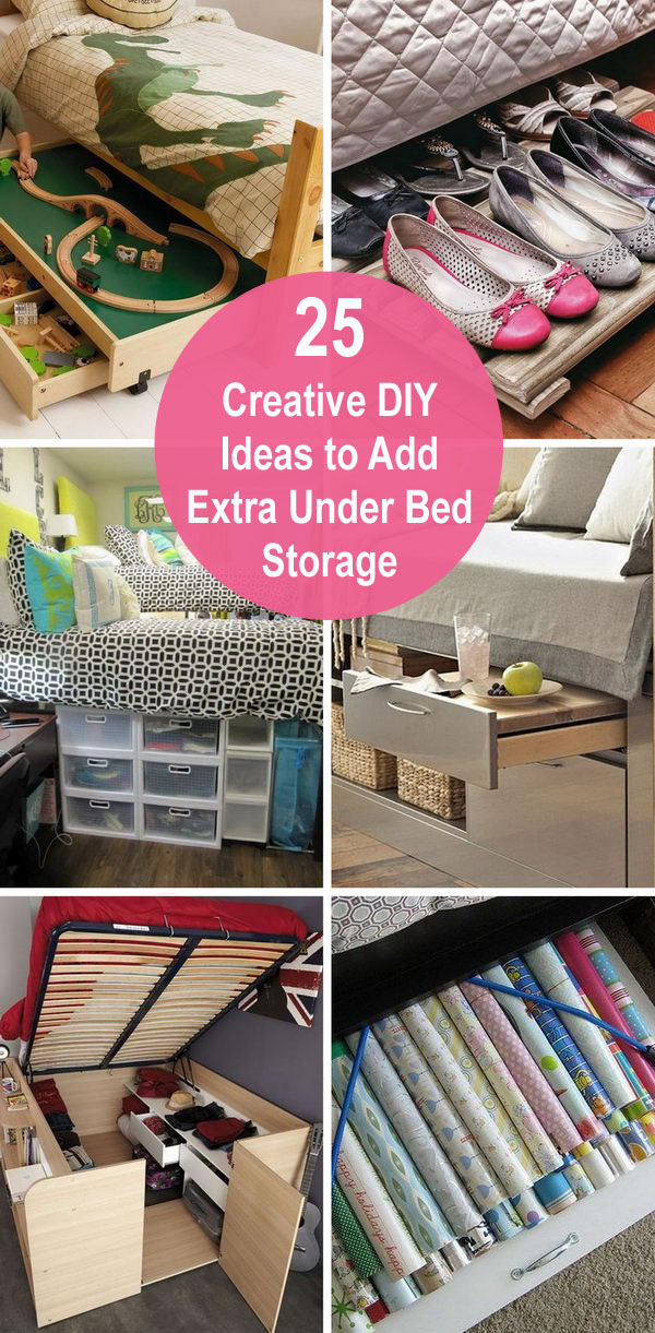 25 Creative DIY Ideas to Add Extra Under-bed Storage. 