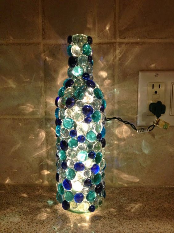 DIY Glass Bead Wine Bottle. 