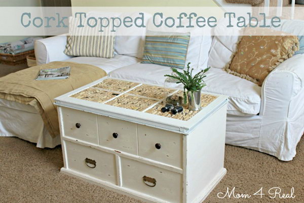 Wine Cork Topped Coffee Table