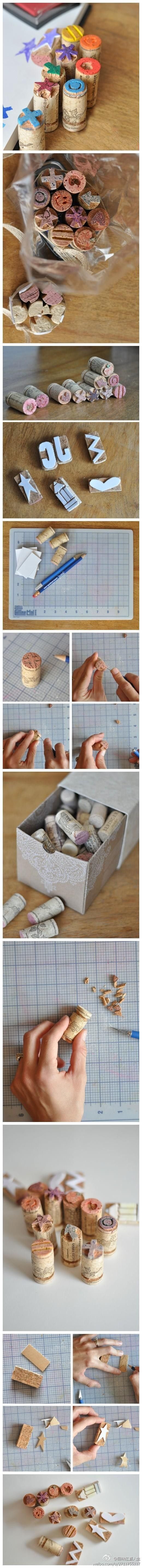 Wine Cork Stamps. 