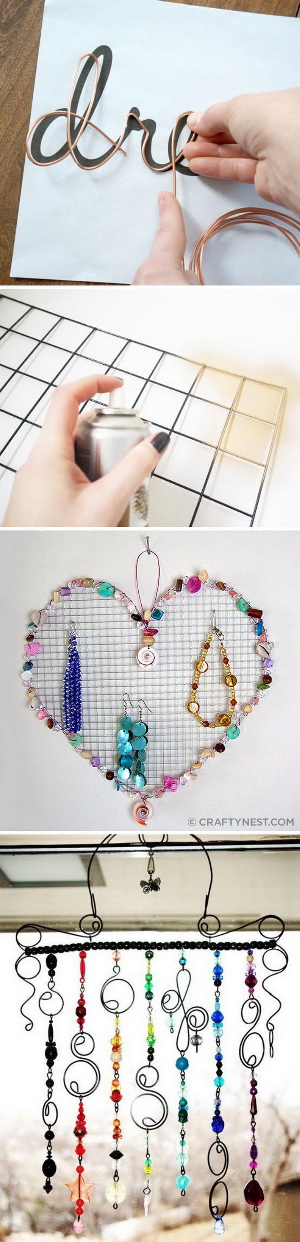 Lots of creative DIY wire projects. 