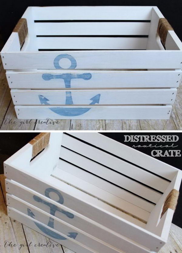 DIY Distressed Nautical Crate Tutorial