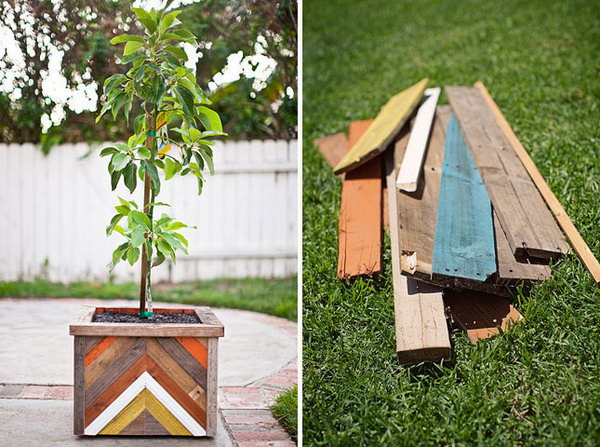  Chevron Wood Plant Box. Get the tutorial 