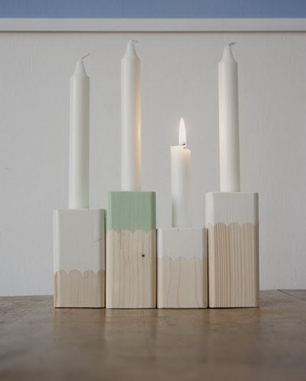 Paint-Dipped Candle Holders. See more details 