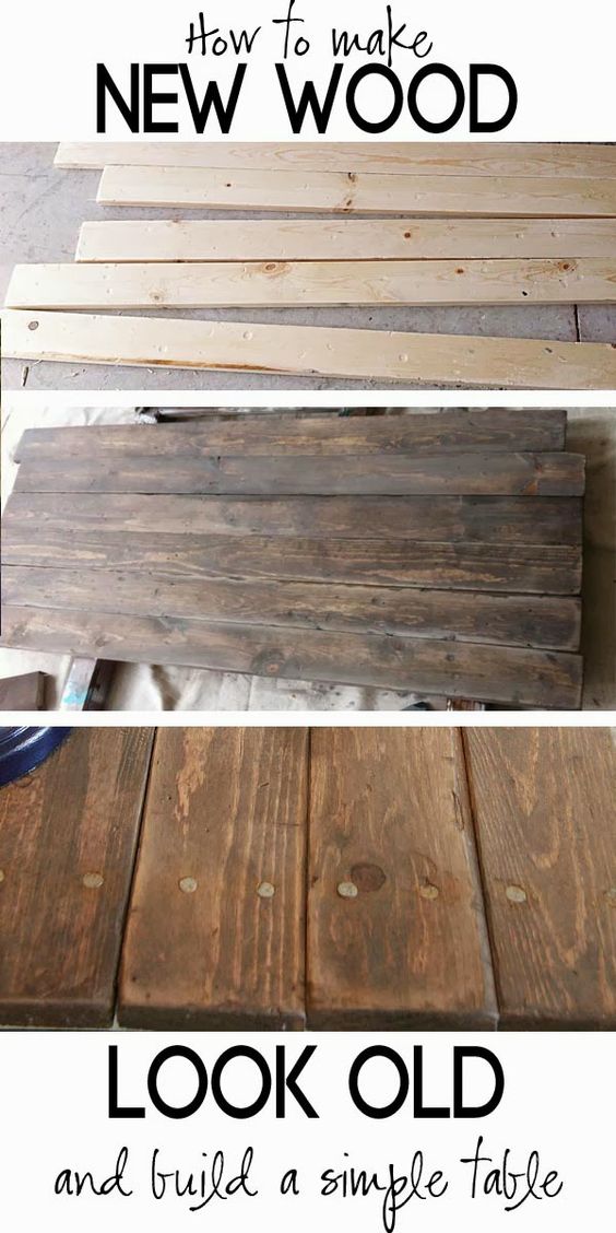 Build a Rustic Sofa Table and Make New Wood Look Like Old Barn Wood. 