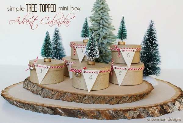 Simple Tree Topped Mini Box Advent Calendar. 