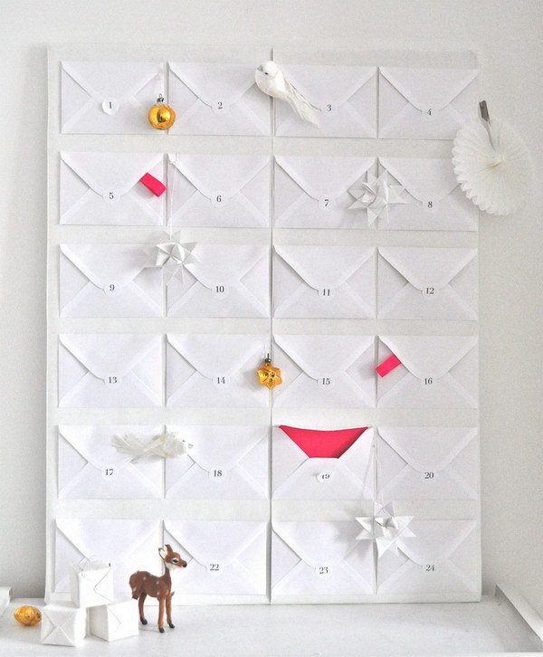 Paper Envelope Christmas Advent Calendar. 
