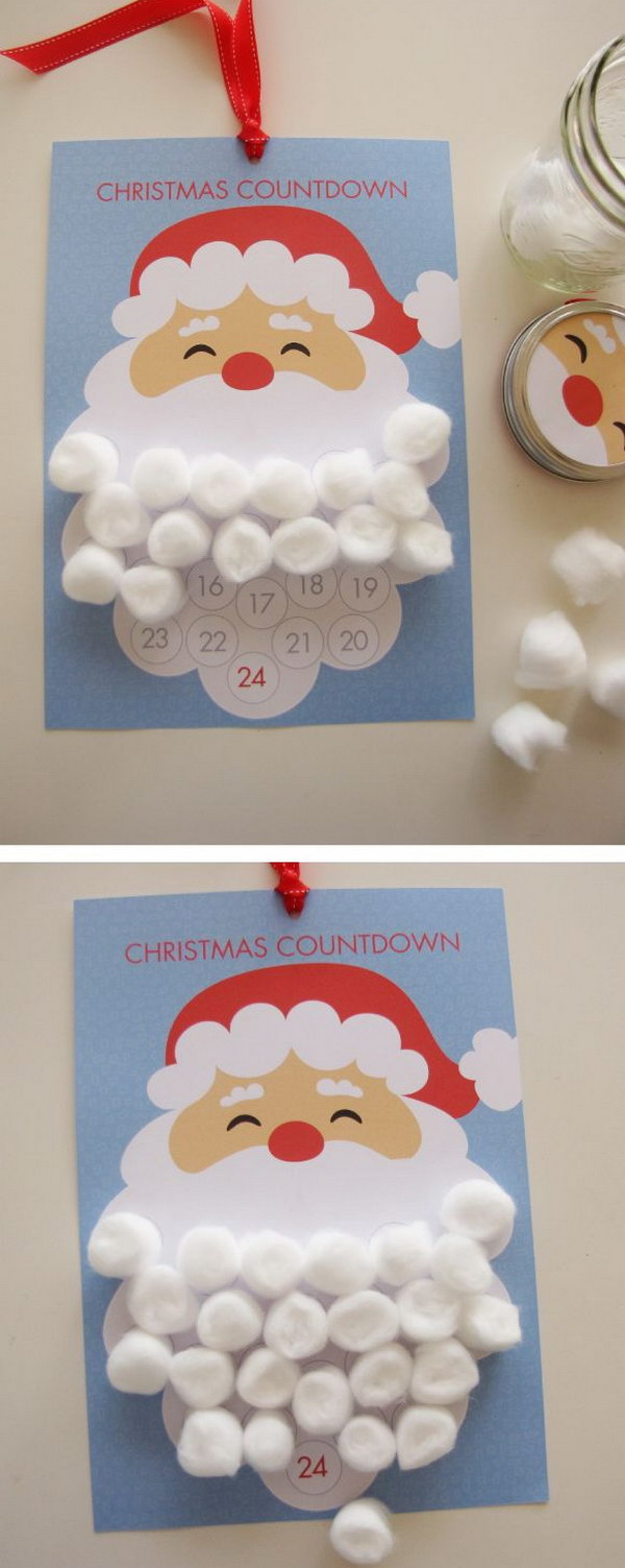 DIY Free Santa Christmas Countdown Advent Calendar. 