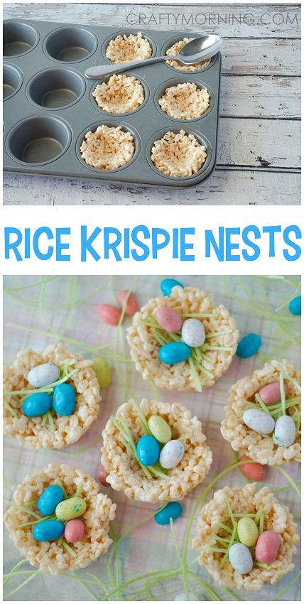 Rice Krispie Nests As Easter Treats. 