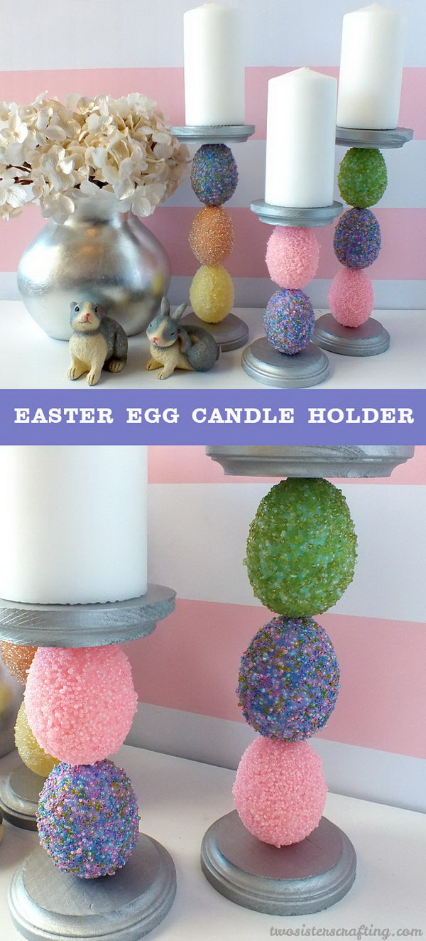 Beaded Easter Egg Candle Holders. 