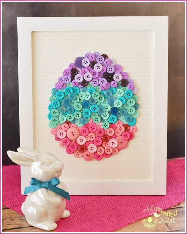 DIY Easter Egg Button Craft. 