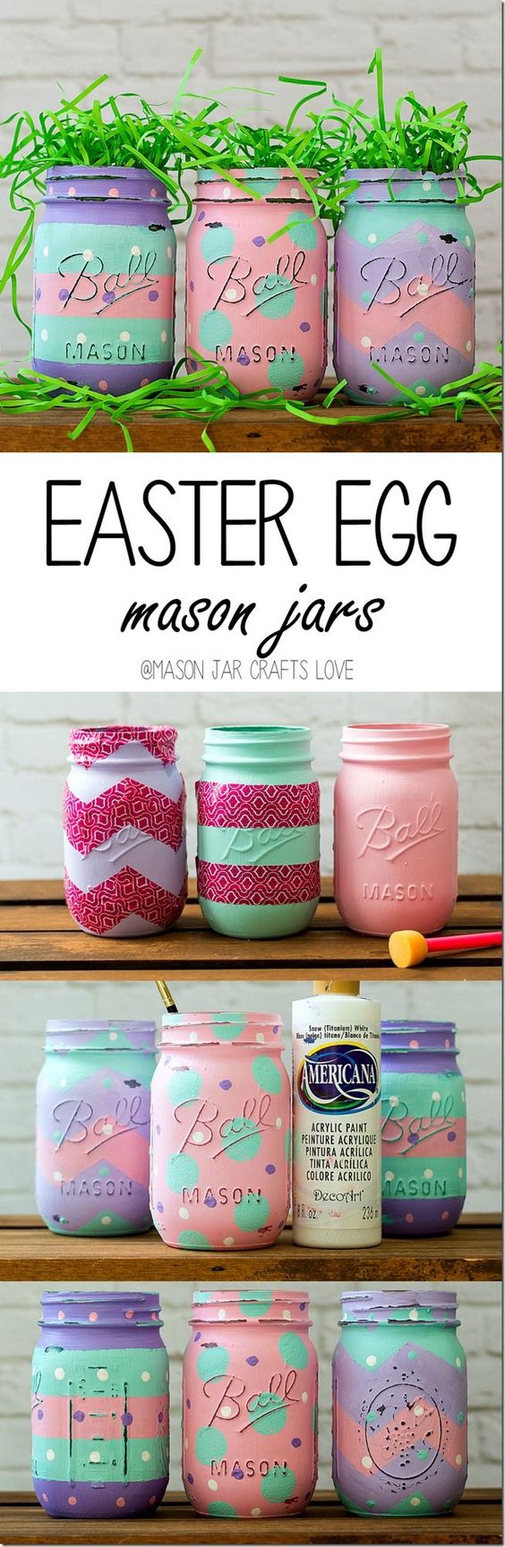 Easter Egg Mason Jars. 