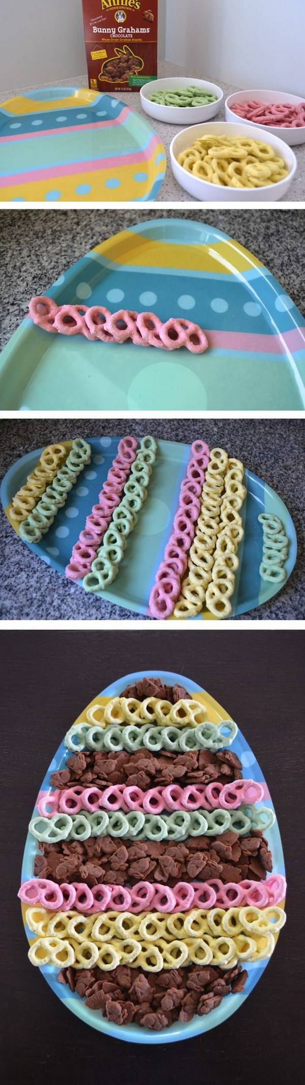 Easy Easter Egg-shaped Dessert Tray. 