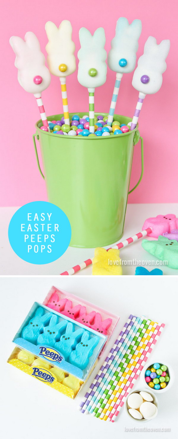 DIY Easter Peeps Pops. 