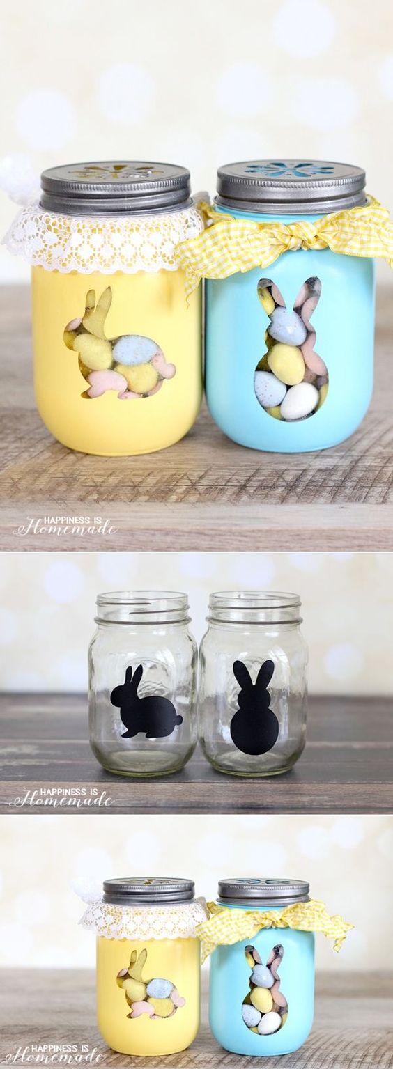 Easter Bunny Treat Jars. 