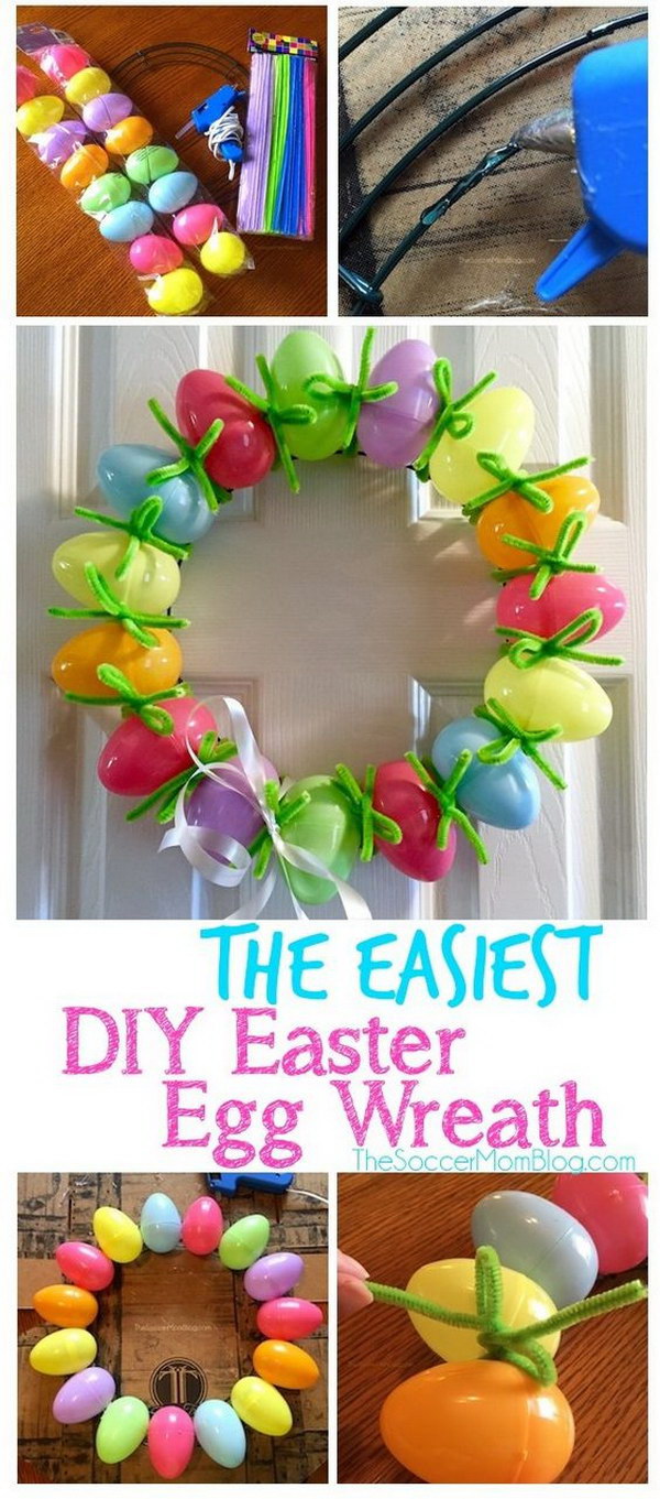 DIY Easter Egg Wreath. 