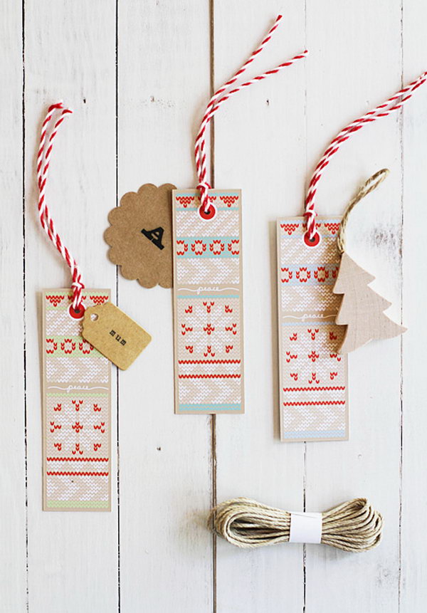 Sweater Knit Gift Tags. 