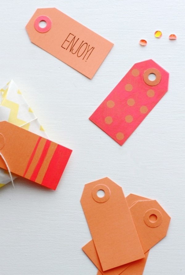 Color Block Gift Tags. 