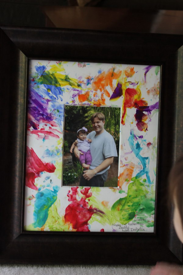 Father's Day Finger-Painted Picture from Toddlers 