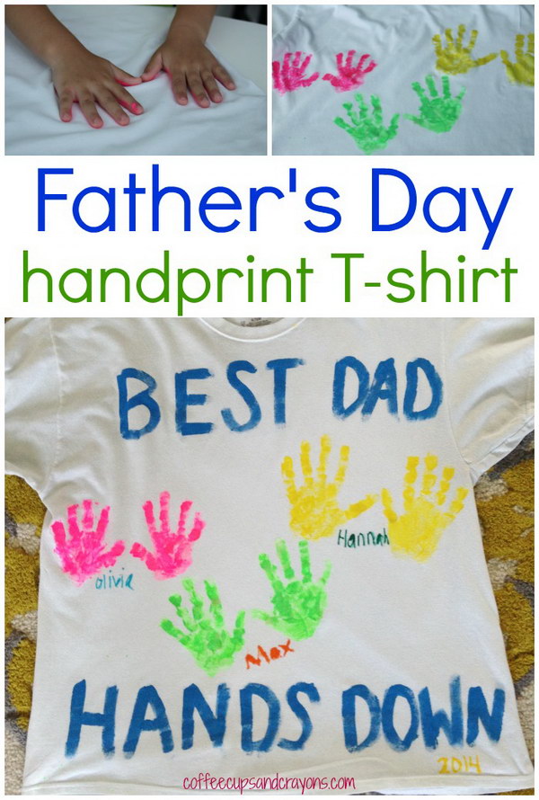 DIY Father’s Day Handprint Shirt. 