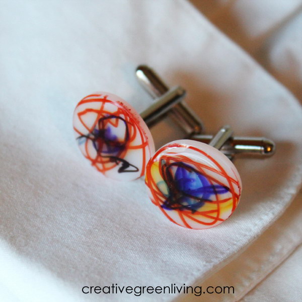 DIY Shrink Film Cufflinks For Dad 