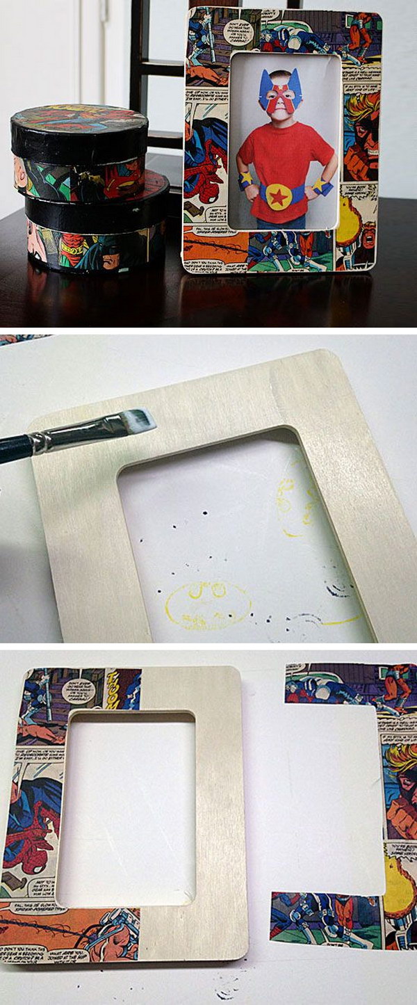 DIY Wood Comic Craft Decoupage Frame 