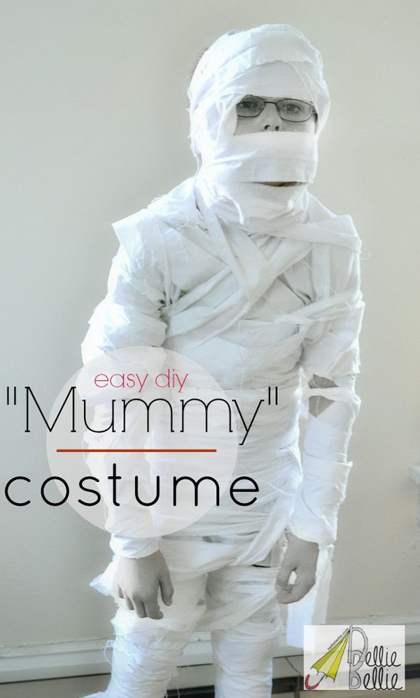 Cool DIY Mummy Costume Made out of White Bed Sheet 