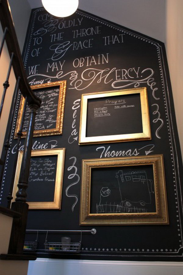 DIY Budget-friendly Chalkboard Paint Wall. 