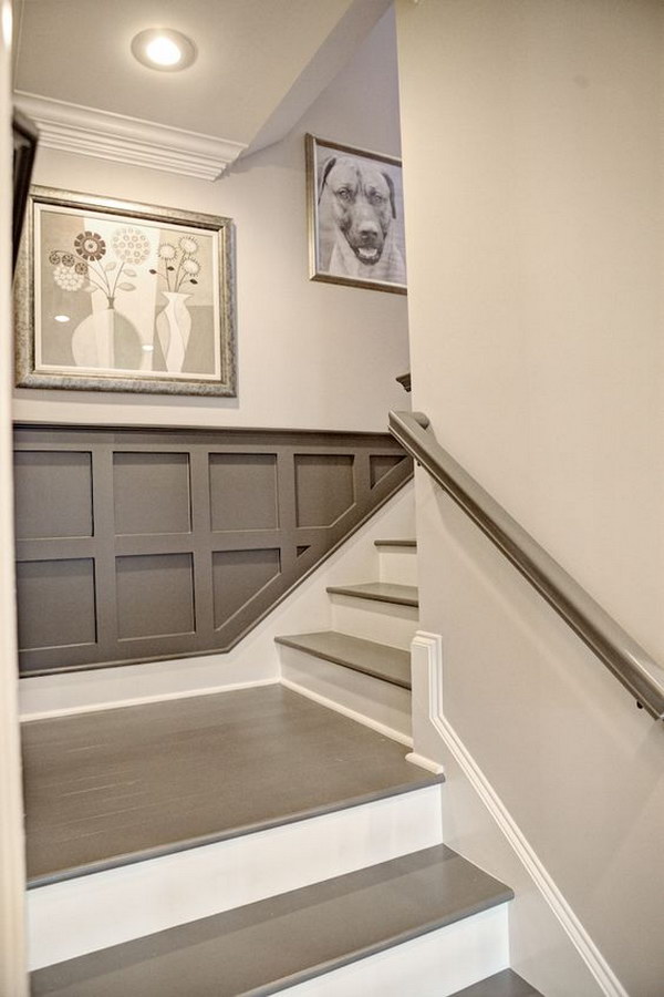 Simple Art Display For Contemporary Staircase. 