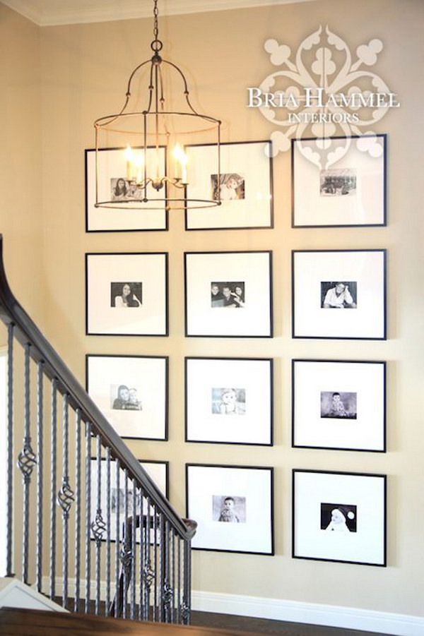 Light Camel Colored Walls With A Black And White Photo Gallery. 