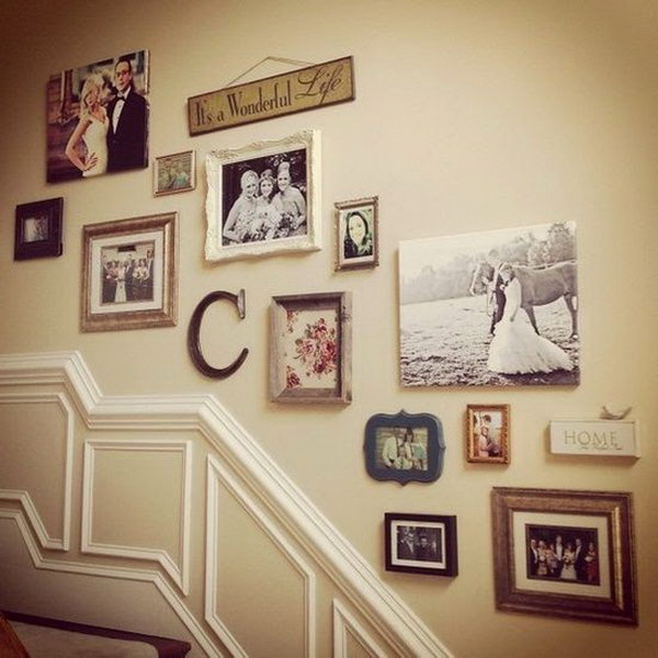 Vintage Staircase Gallery Wall. 