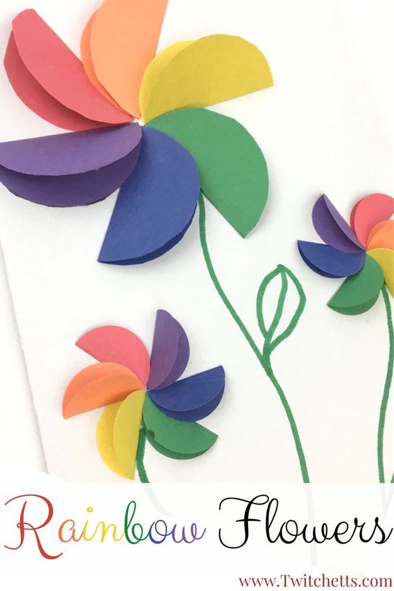 Rainbow Flowers Card Perfect for Mother's Day. 
