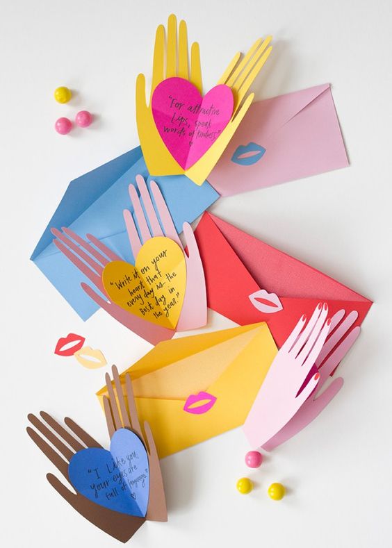 Hand Holding Hearts Pop Up Card. 
