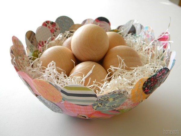 Paper Mache Confetti Bowl. 