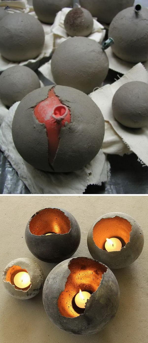 DIY Concrete Bowls. 