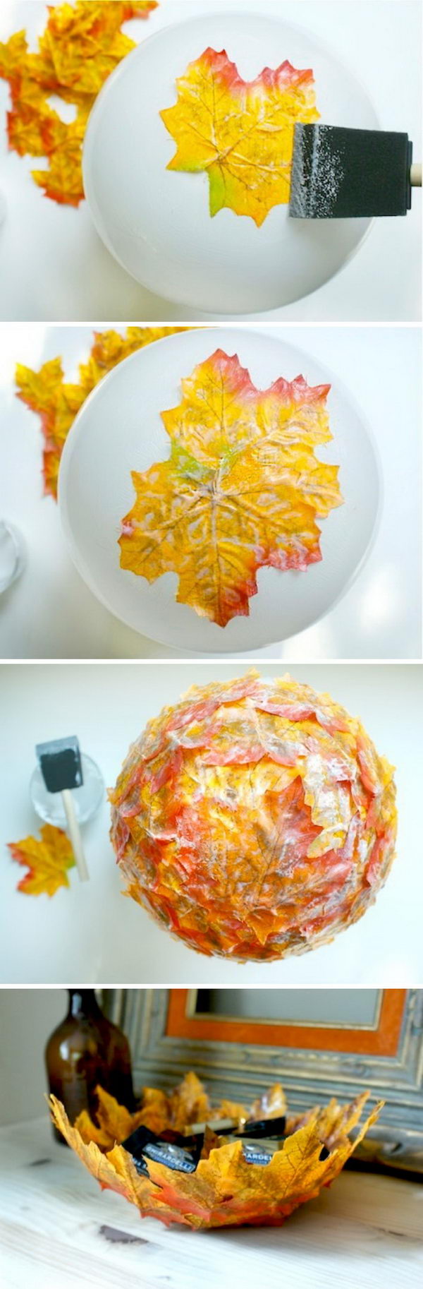 DIY Fall Leaf Bowls. 