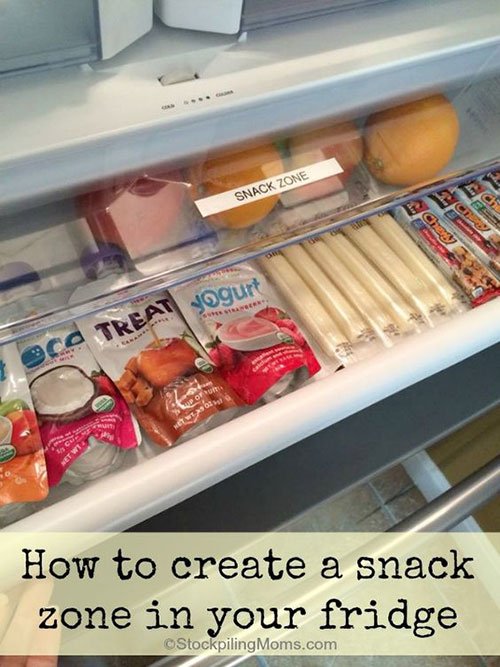 Create a snack zone in your fridge. 