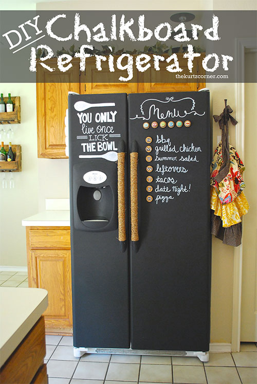 Use chalkboard paint on the outside of the fridge to keep track of your shopping list. 