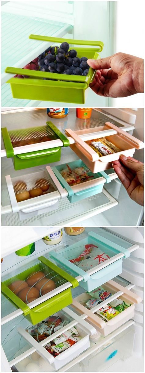 Double your Storage Space with the Refrigerator Sliding Drawer. 