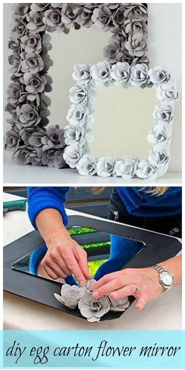 Egg Carton Flower Mirror. 