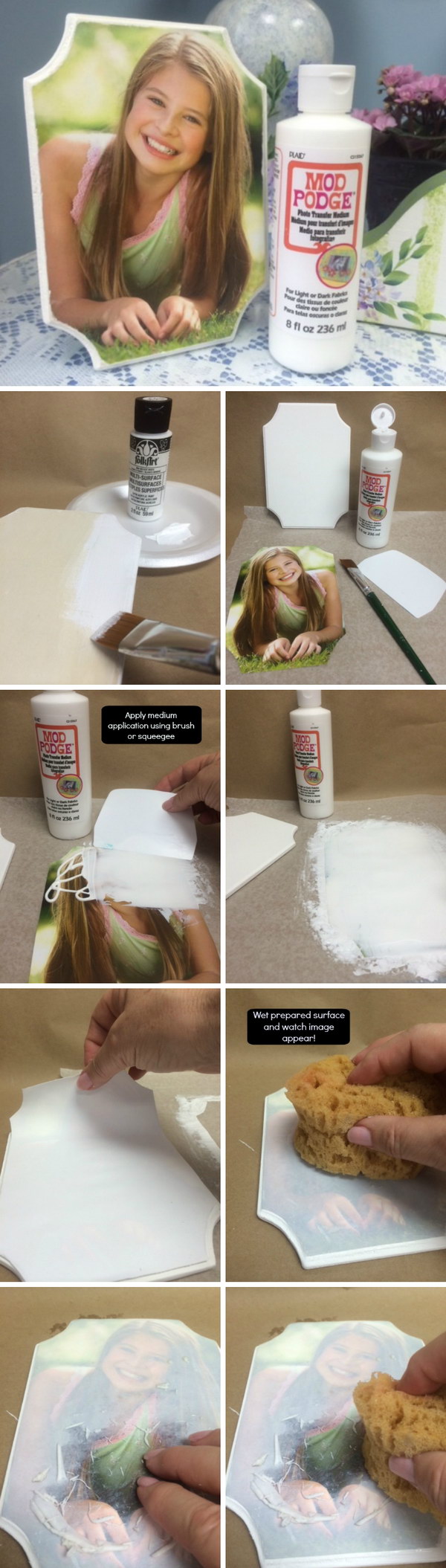 Use Mod Podge Photo Transfer Medium to Create a DIY Project. 