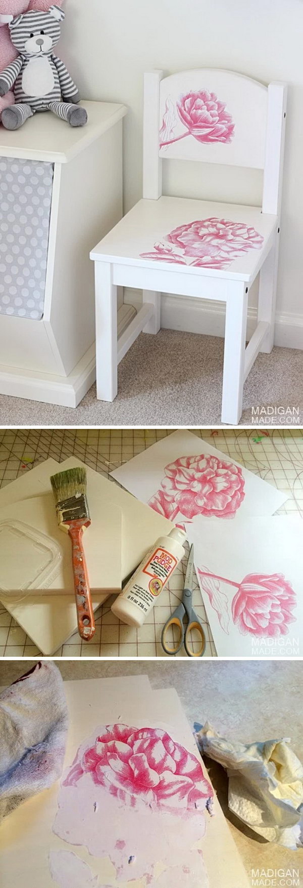 DIY Child’s Chair with Photo Transfer Medium. 