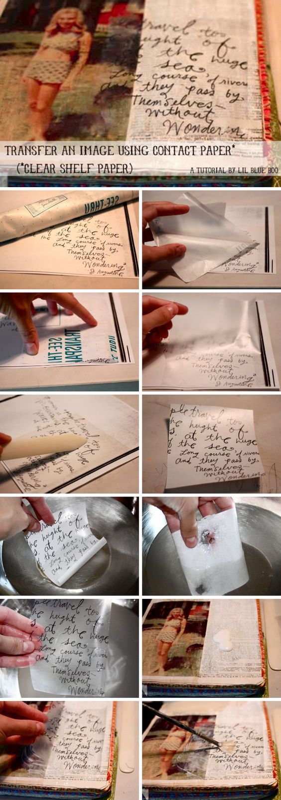 Transferring Images with Con-Tact Paper. 
