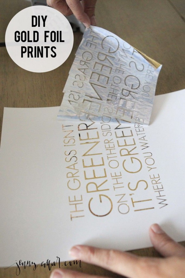 DIY Gold Foil Prints. 