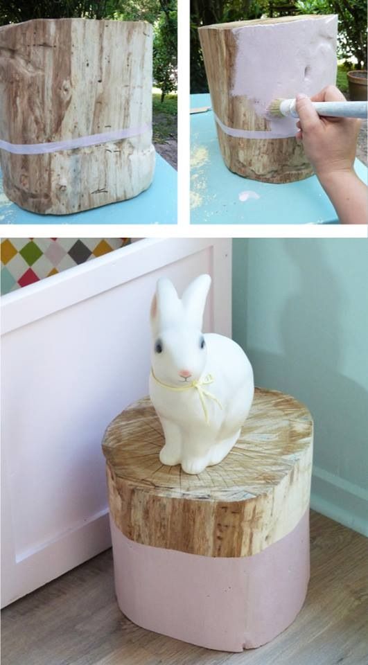 Easy DIY Bedside Table Made From A Log. 