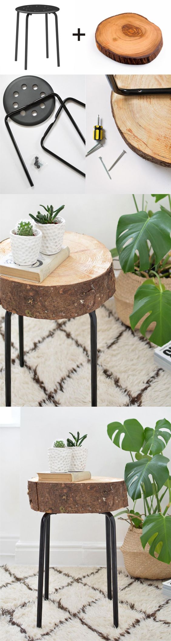 Ikea Hack Wooden Stool. 