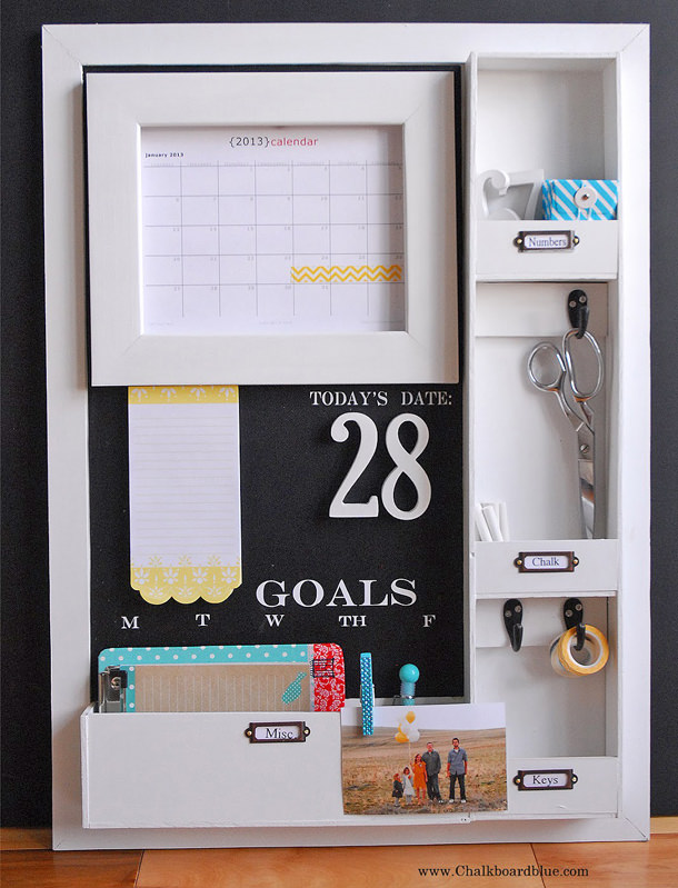 DIY Message Board With Many Cute Cubbies For Storage. 