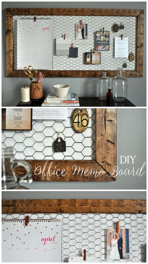 Easy DIY Office Memo Board. 